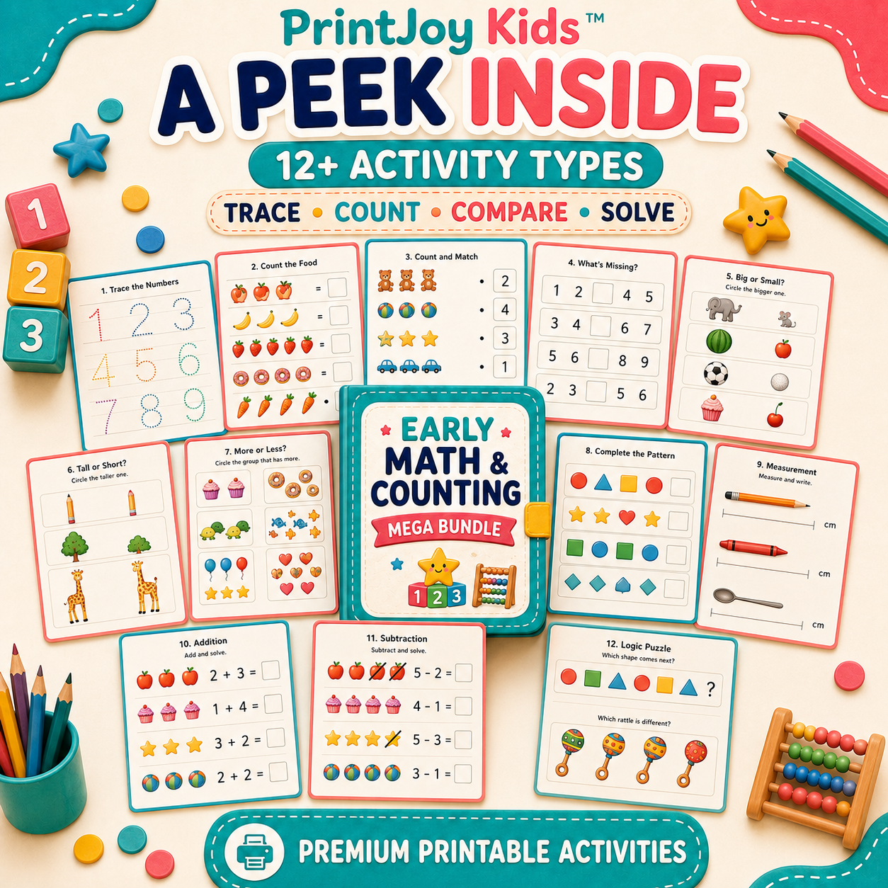 PrintJoy Kids™ Early Math & Counting Bundle