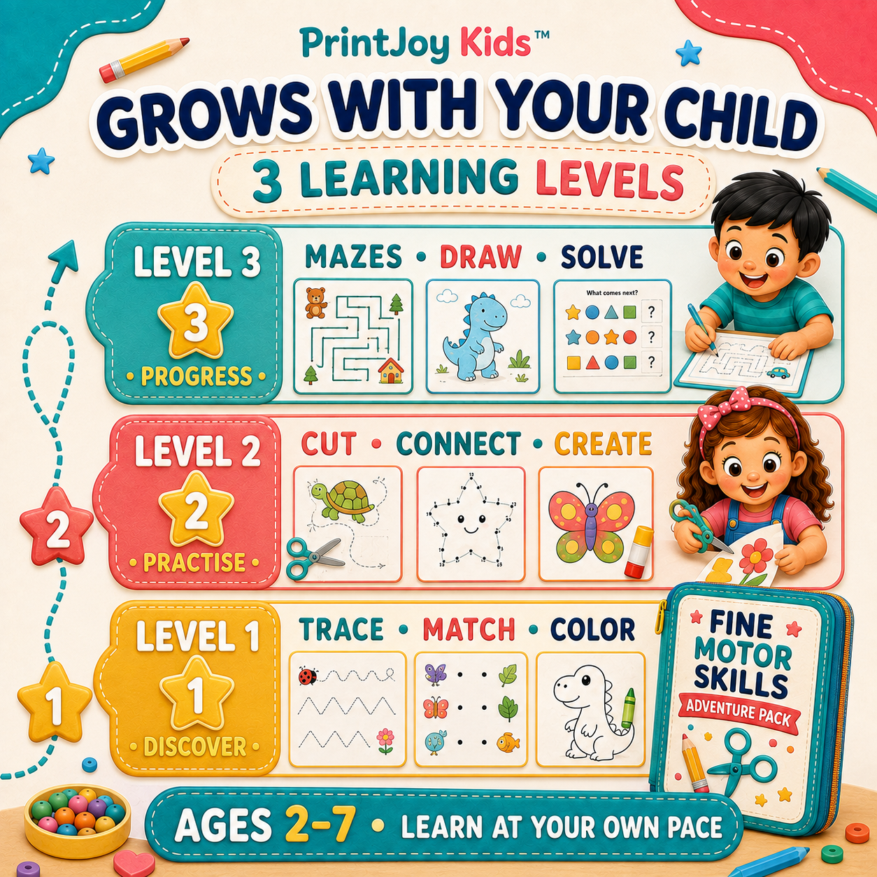 PrintJoy Kids™ Fine Motor Skills Adventure Pack
