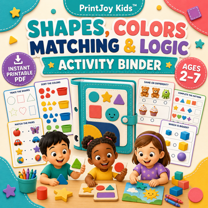 PrintJoy Kids™ Shapes, Colors & Logic Binder Bundle