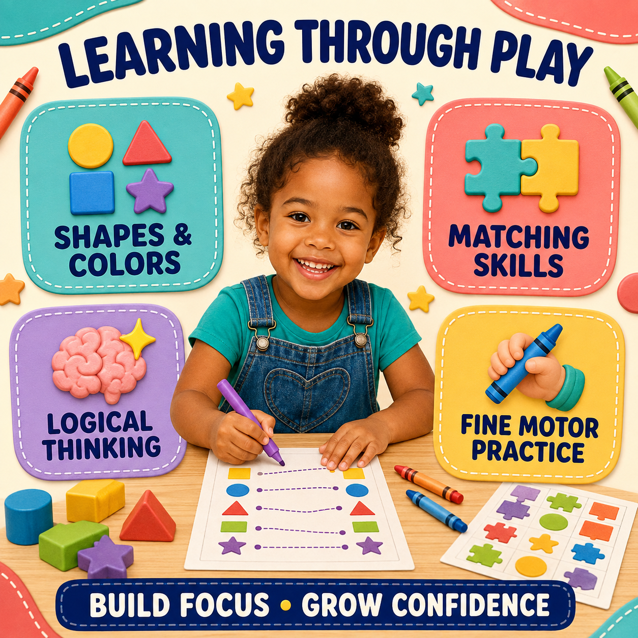 PrintJoy Kids™ Shapes, Colors & Logic Binder Bundle