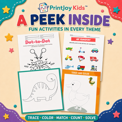 PrintJoy Kids™ Themed Activity Books Bundle