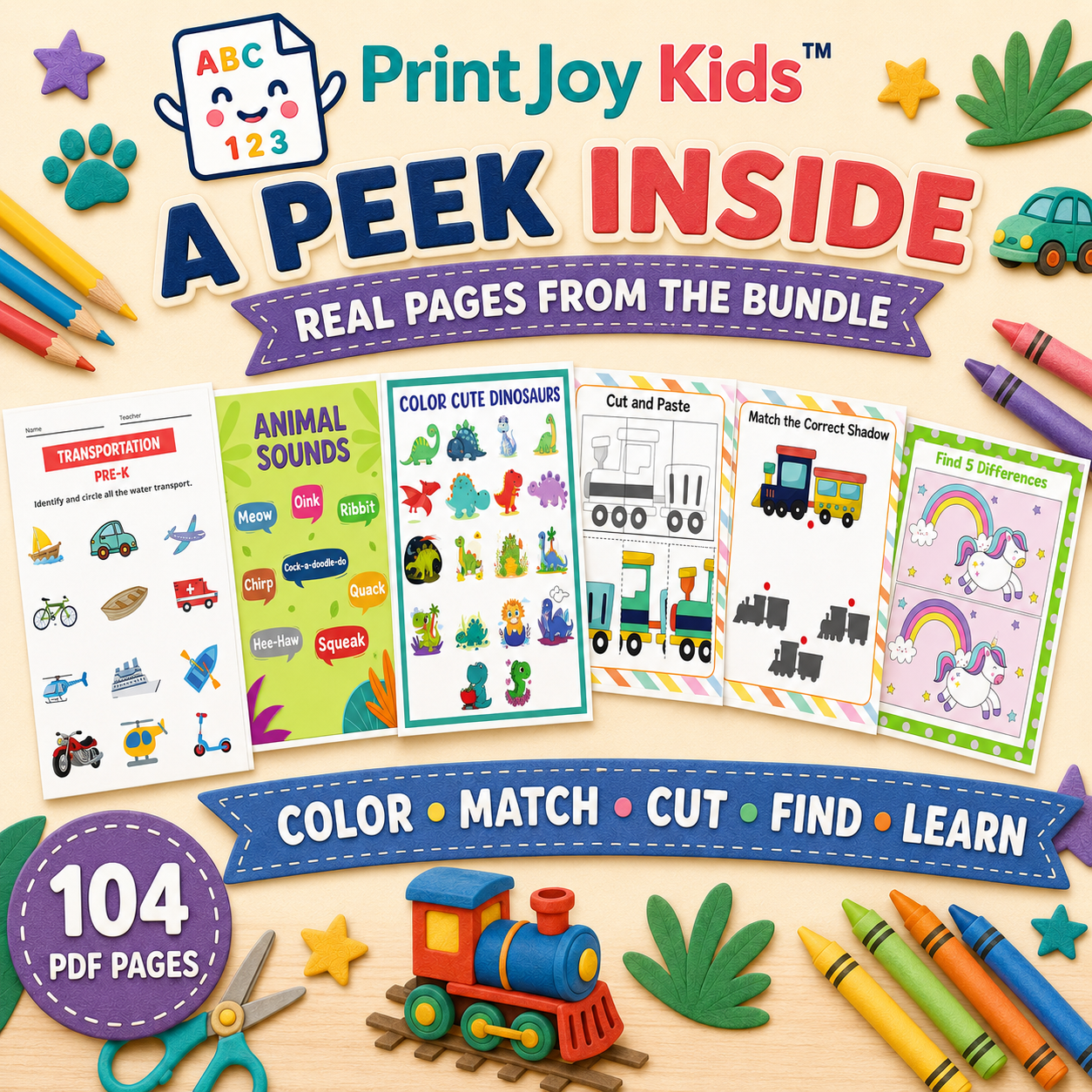 PrintJoy Kids™ Themed Activity Books Bundle