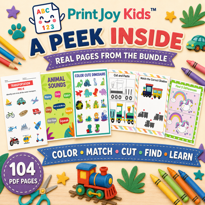 PrintJoy Kids™ Themed Activity Books Bundle
