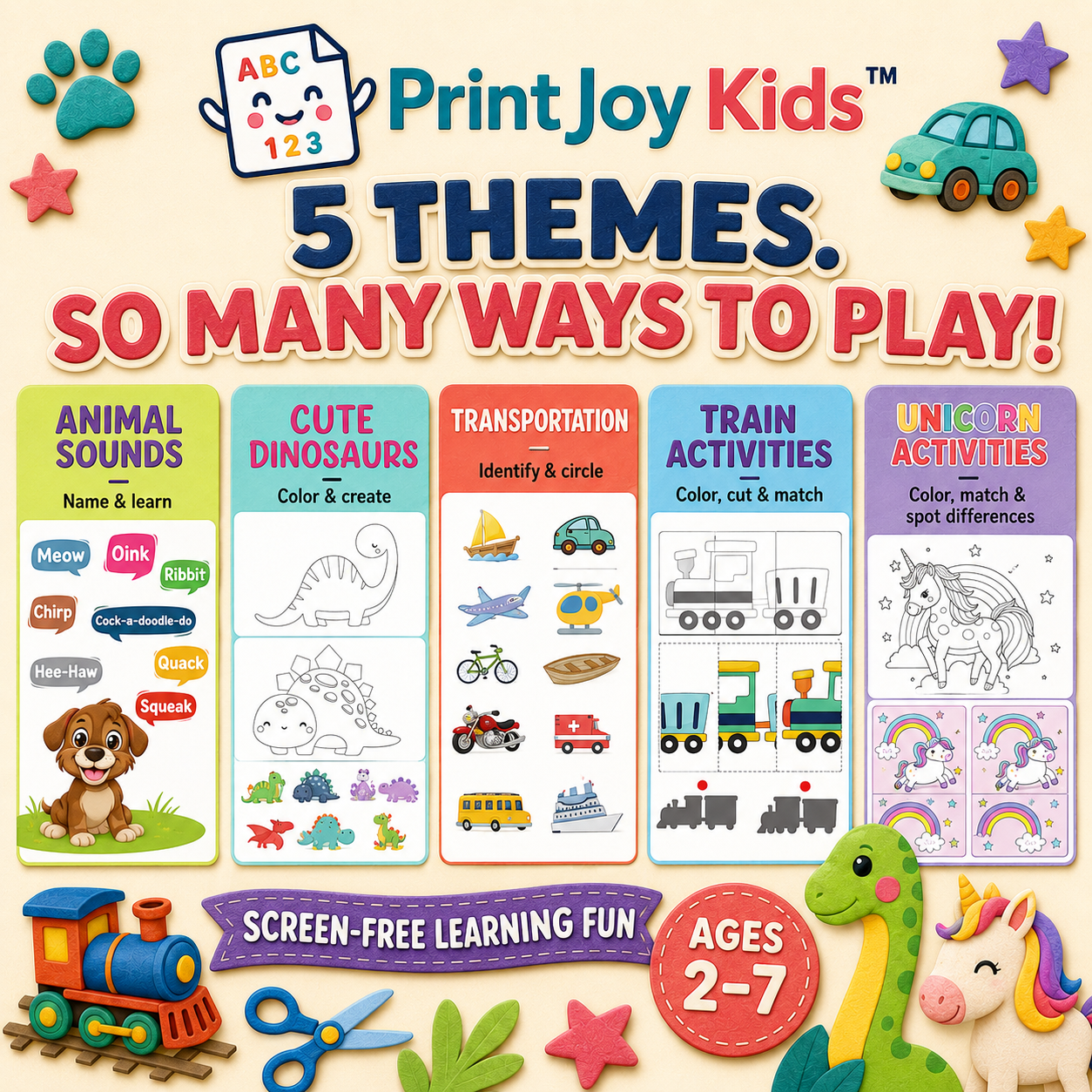 PrintJoy Kids™ Themed Activity Books Bundle