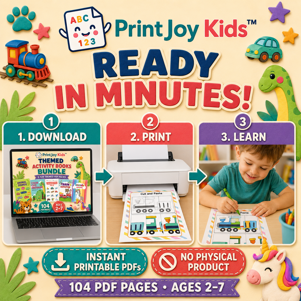 PrintJoy Kids™ Themed Activity Books Bundle