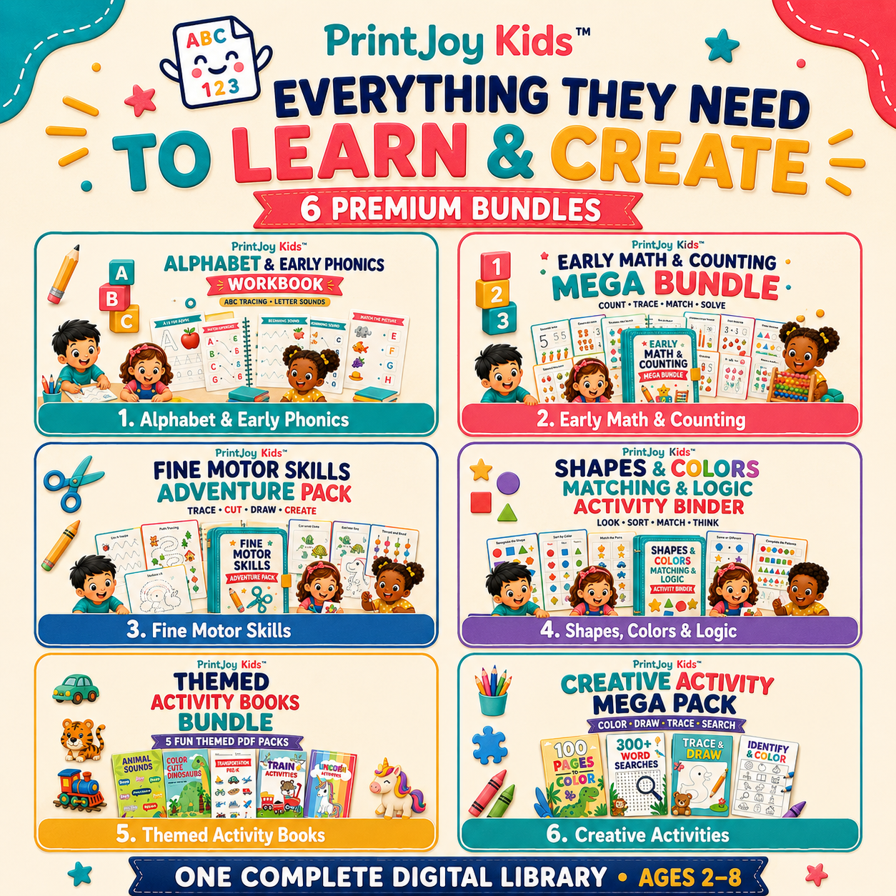 PrintJoy Kids™ Complete Preschool Learning Library