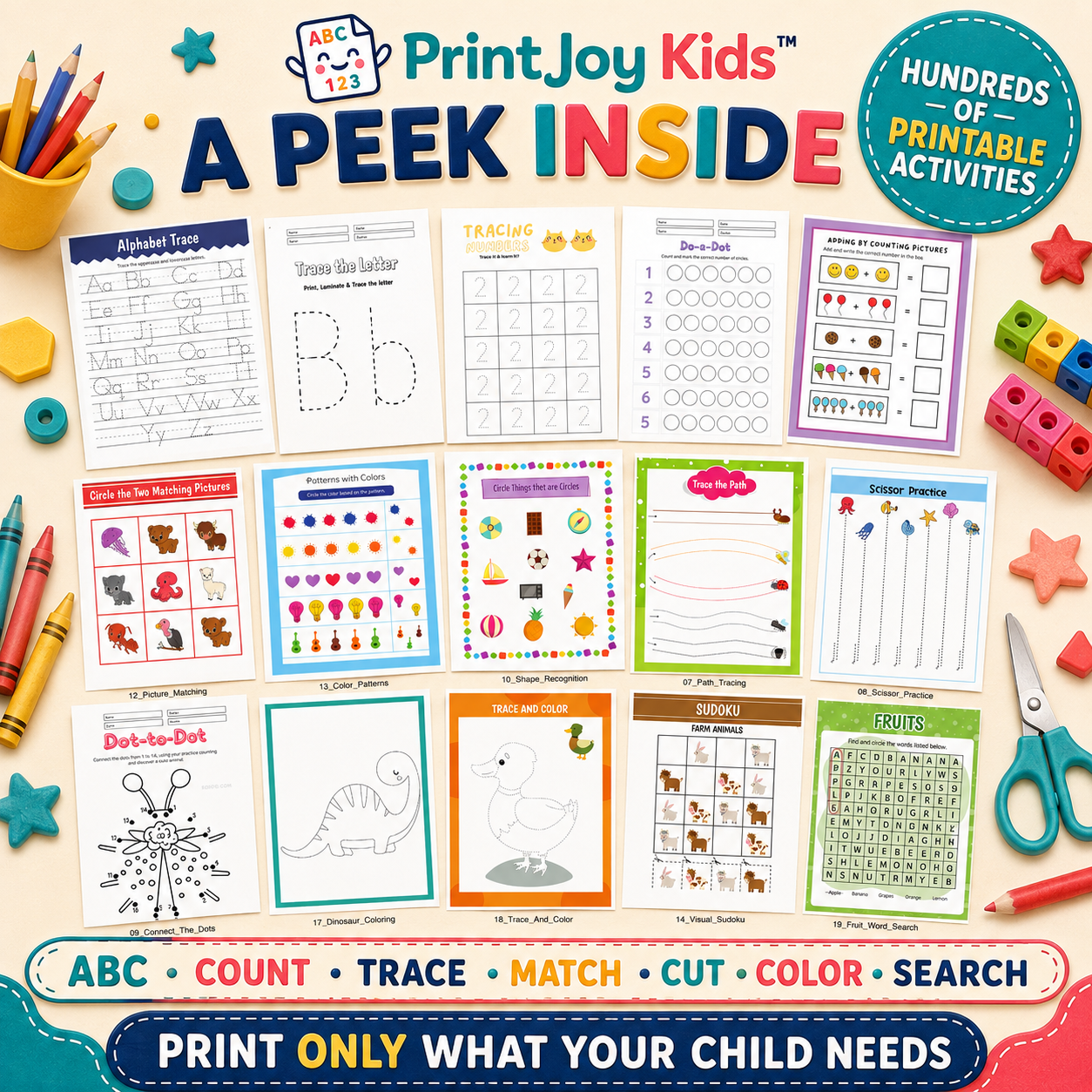 PrintJoy Kids™ Complete Preschool Learning Library