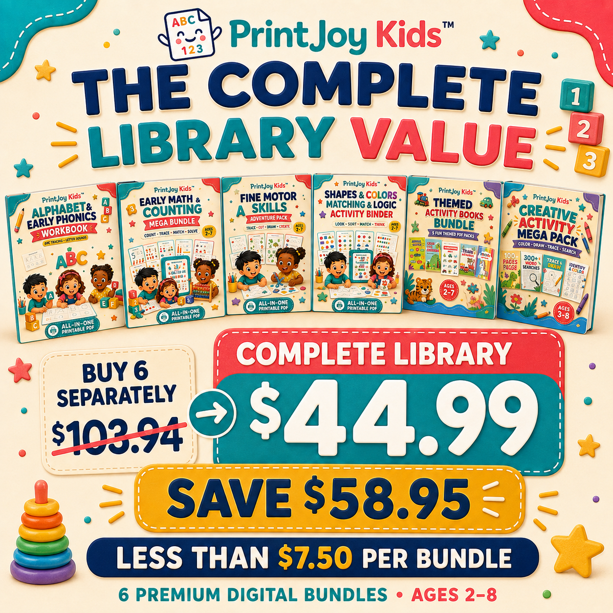 PrintJoy Kids™ Complete Preschool Learning Library
