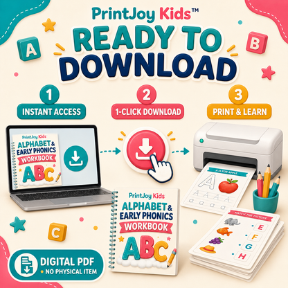 PrintJoy Kids™ Alphabet & Early Phonics Workbook